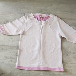 Soft Surroundings Pink and White Knit Top